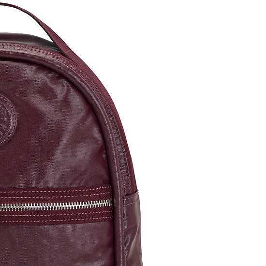 Kipling Kae Classic Metallic Backpacks Burgundy Lacquer Metallic | AU 1586BE